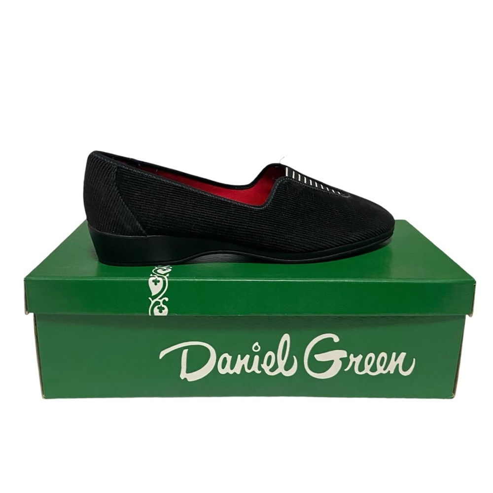 Daniel Green Vintage Corduroy Womens 6 Kathy Slipper 1960s Black Made in USA